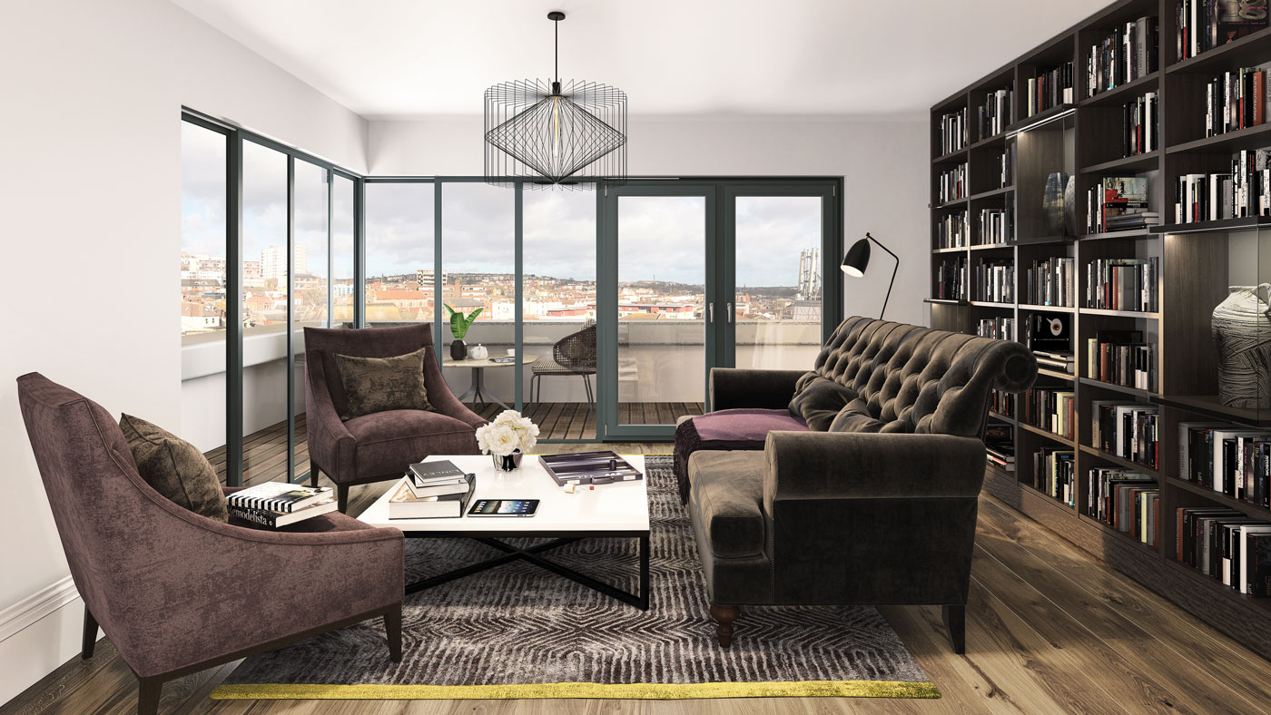 Wilder House interior CGI