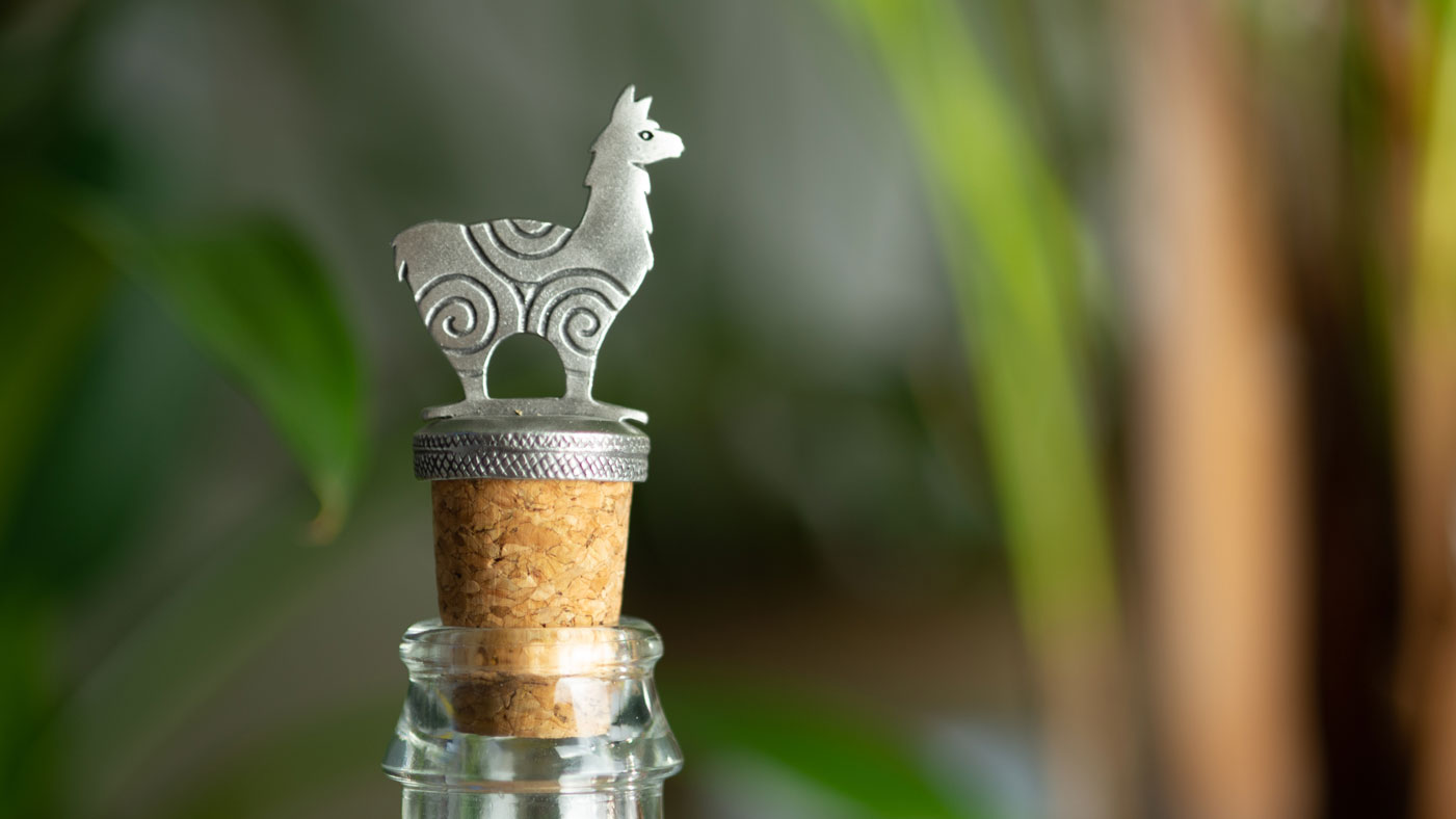 Alpaca My Boots branded bottle stopper
