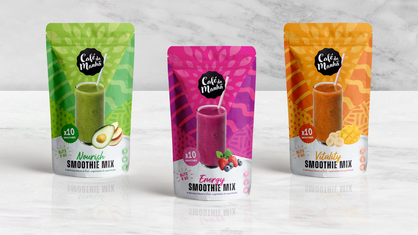 Café Da Manhã breakfast smoothie packaging 
